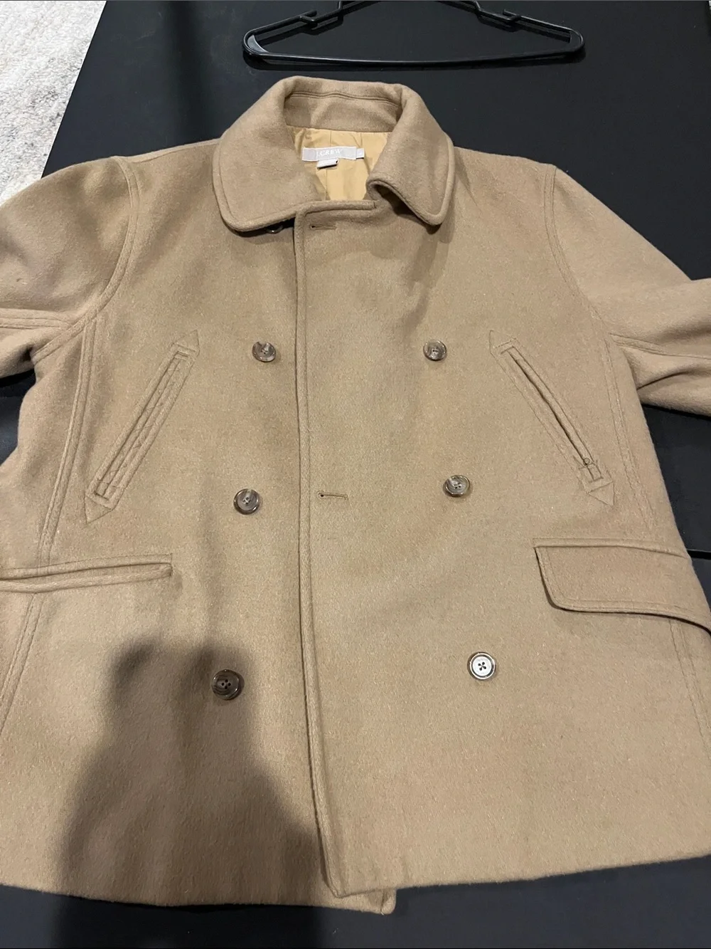 J. Crew Double-Breasted Pea Coat in Camel